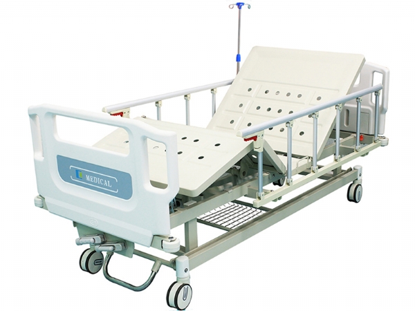 ABS掛式床頭沖孔雙搖護理床(中控剎車)
